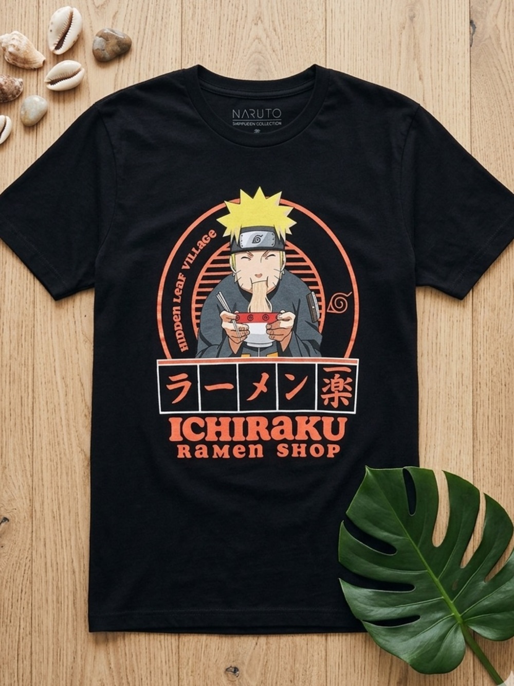 NARUTO Shippuden Ichiraku Ramen Shop Graphic T-Shirt - Black - Unisex